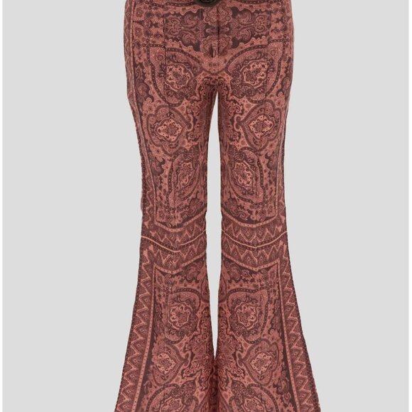 Zimmermann purple & pink printed linen pants sz 1 - Picture 1 of 13